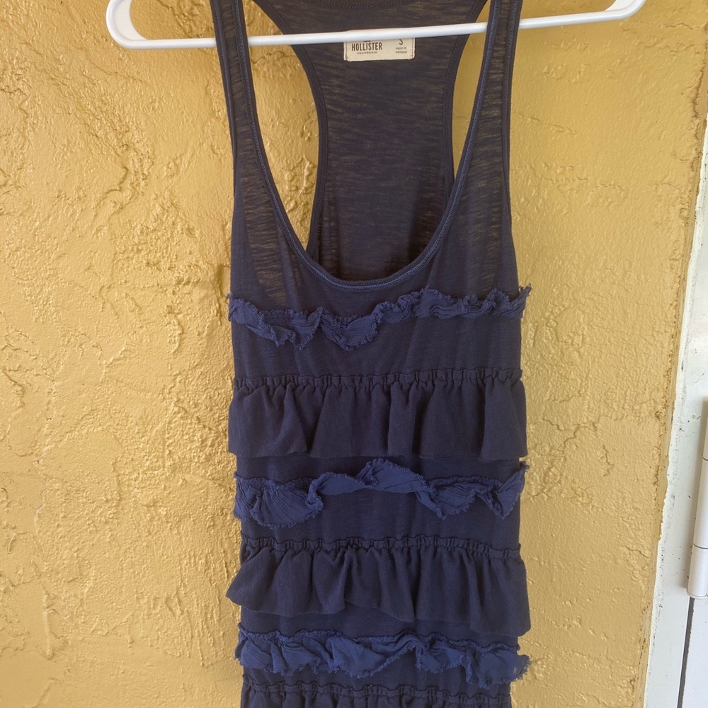 💝 Hollister Tank Top. Size Small. Ruffle. Blue - Picture 7 of 7